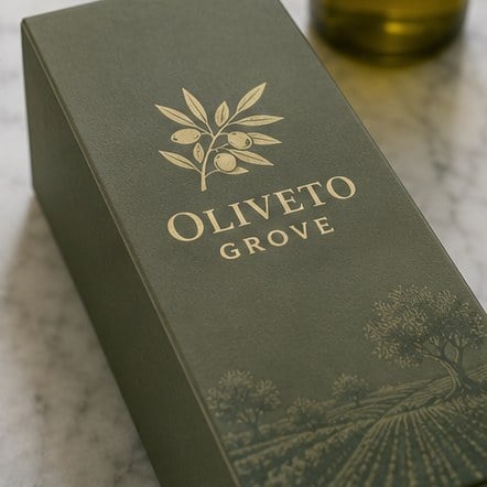 Customized bottle boxes for olive oil and specialty foods