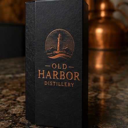 Foil and emboss gift bottle box
